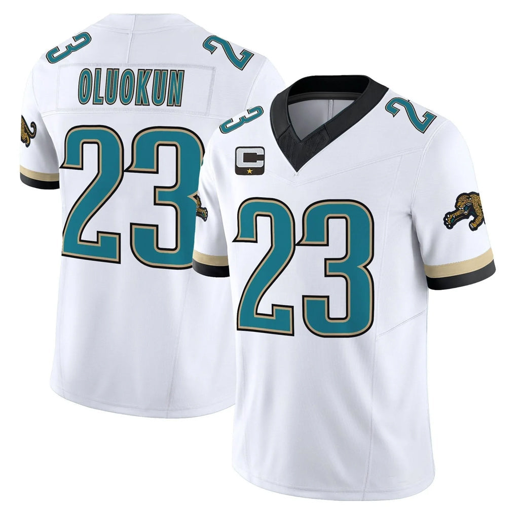 Johmsee J.Jaguars #23 Foyesade Oluokun Player White Prowler Throwback Vapor F.U.S.E. Limited Home Game Stitched Jerseys