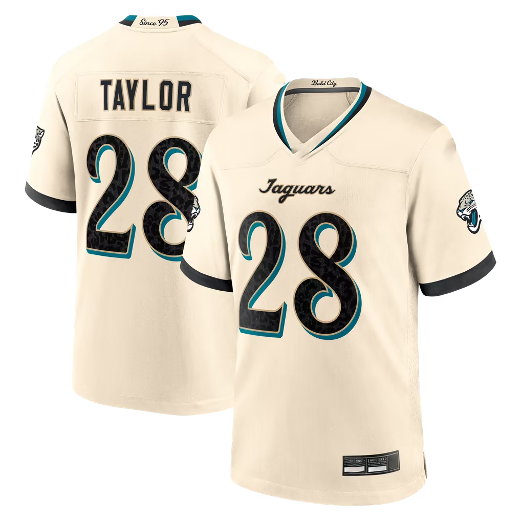 Johmsee J.Jaguars #28 Fred Taylor Natural  2026 Rivalries Collection Game Stitched Jerseys