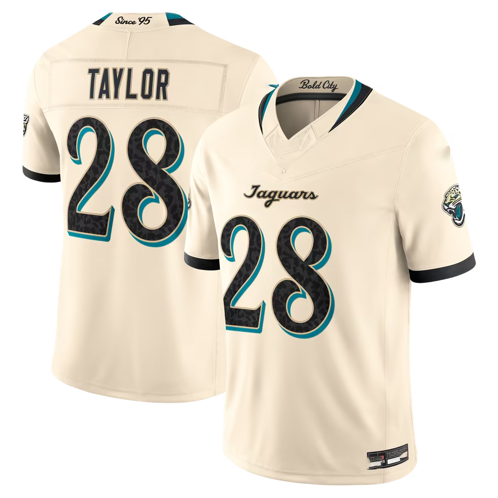 Johmsee J.Jaguars #28 Fred Taylor Natural 2026 Rivalries Collection Limited Stitched Jerseys