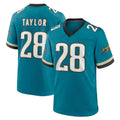 Johmsee J.Jaguars #28 Fred Taylor Player Teal Prowler Throwback Limited Home Game Stitched Jerseys