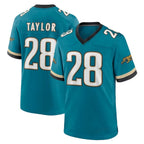Johmsee J.Jaguars #28 Fred Taylor Player Teal Prowler Throwback Limited Home Game Stitched Jerseys