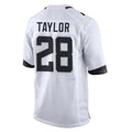 Johmsee J.Jaguars #28 Fred Taylor Player White Home Game Stitched Jerseys