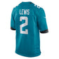 J.Jaguars #2 Jourdan Lewis Teal Team Game American Football Jersey