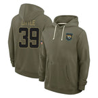 Johmsee J.Jaguars #39 Cam Little Player Olive Salute to Service Pullover Hoodies Limited Stitched Jerseys