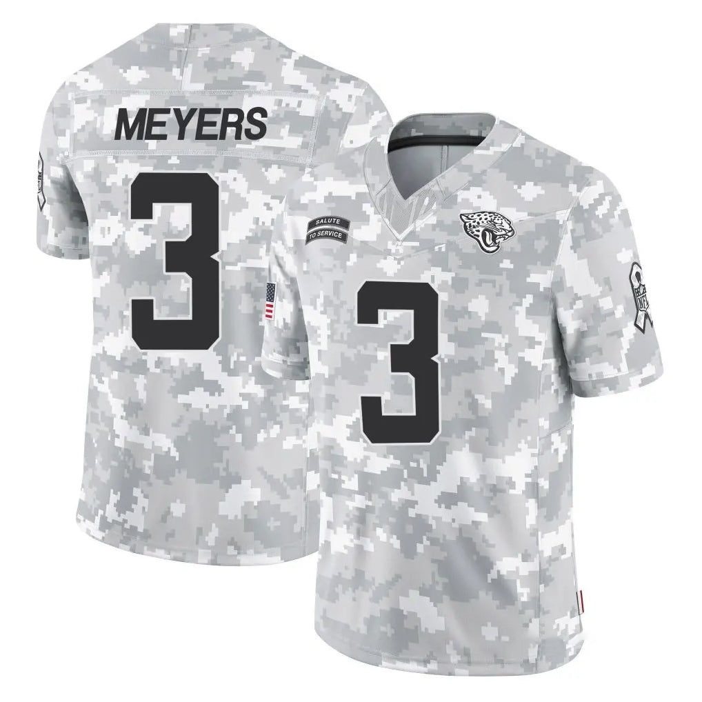 Johmsee J.Jaguars #3 Jakobi Meyers Player Arctic Camo Salute To Service Limited Game Stitched Jerseys