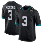 Johmsee J.Jaguars #3 Jakobi Meyers Player Black Home Game Stitched Jerseys