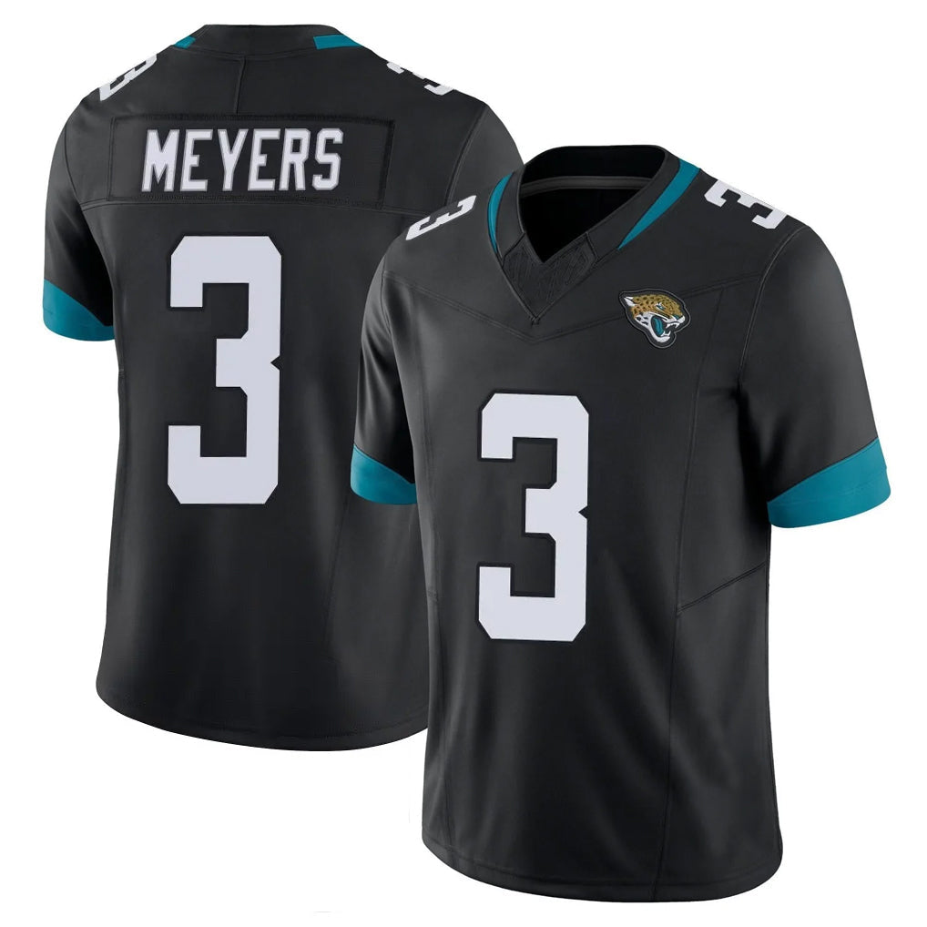 Johmsee J.Jaguars #3 Jakobi Meyers Player Black Vapor F.U.S.E. Limited Home Game Stitched Jerseys
