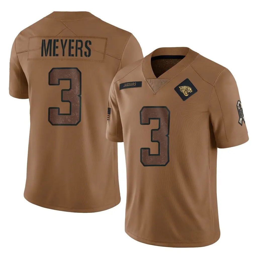 Johmsee J.Jaguars #3 Jakobi Meyers Player Brown Salute To Service Limited Stitched Jerseys