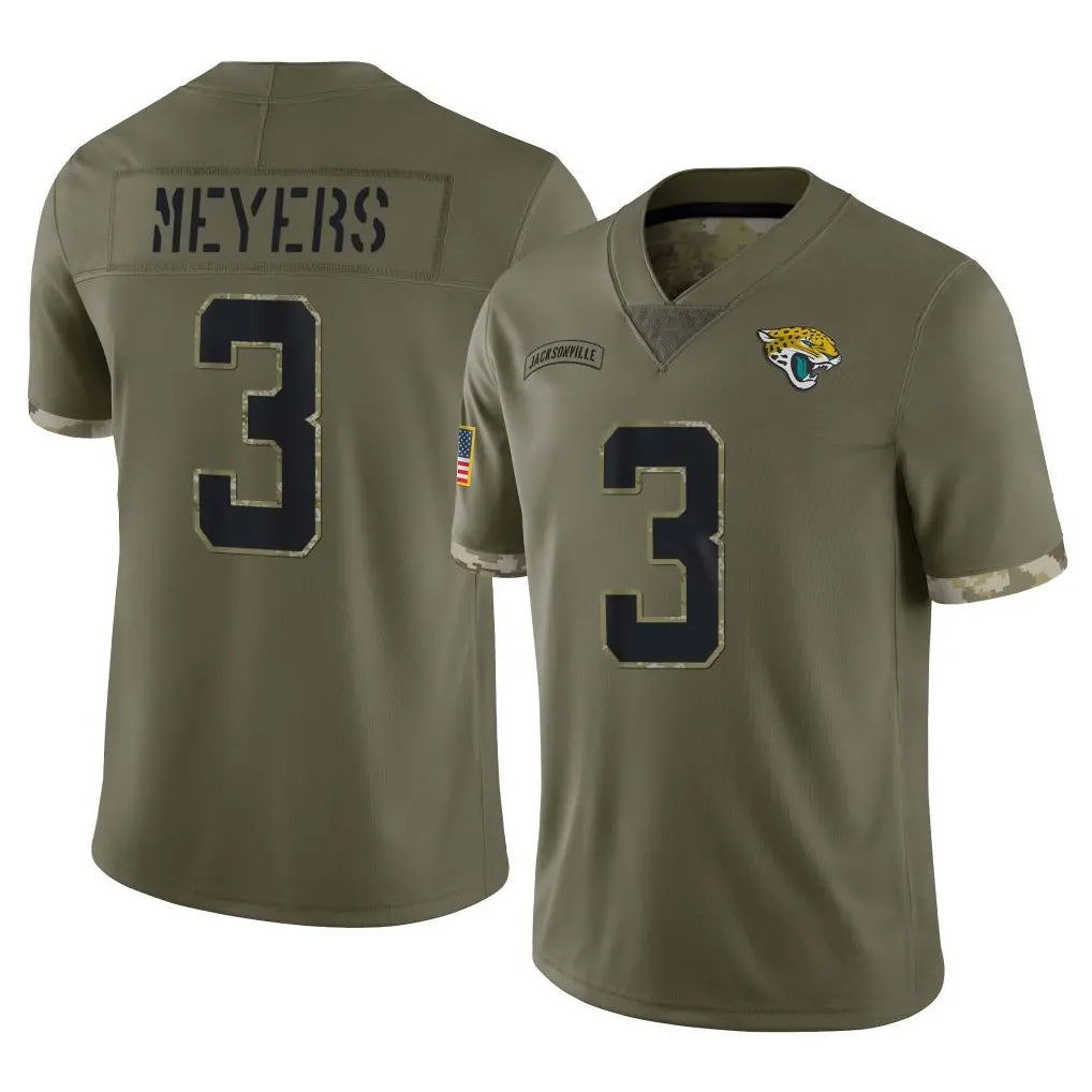 Johmsee J.Jaguars #3 Jakobi Meyers Player Olive Salute To Service Limited Stitched Jerseys