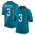Johmsee J.Jaguars #3 Jakobi Meyers Player Teal Home Game Stitched Jerseys