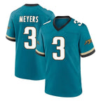 Johmsee J.Jaguars #3 Jakobi Meyers Player Teal Prowler Throwback Limited Home Game Stitched Jerseys