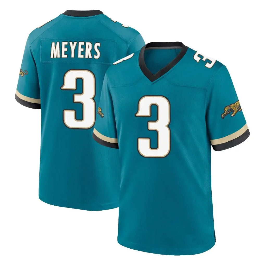 Johmsee J.Jaguars #3 Jakobi Meyers Player Teal Prowler Throwback Limited Home Game Stitched Jerseys