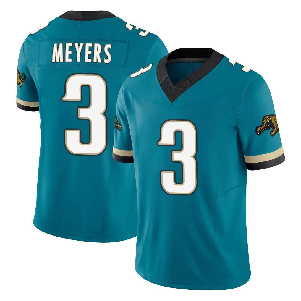 Johmsee J.Jaguars #3 Jakobi Meyers Player Teal Prowler Throwback Vapor F.U.S.E. Limited Home Game Stitched Jerseys