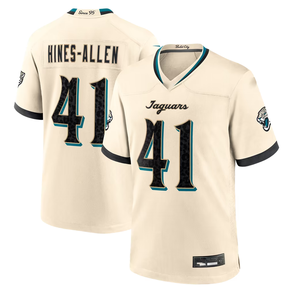 Johmsee J.Jaguars #41 Josh Hines-Allen Natural 2026 Rivalries Collection Game Stitched Jerseys