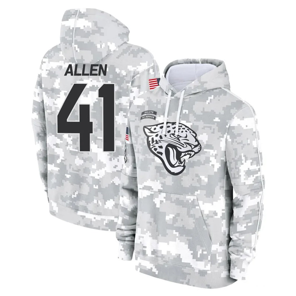 Johmsee J.Jaguars #41 Josh Hines-Allen Player Arctic Camo Salute to Service Hoodies Limited Game Stitched Jerseys