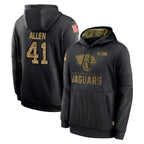 Johmsee J.Jaguars #41 Josh Hines-Allen Player Black Salute to Service Hoodies Limited Game Stitched Jerseys