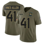 Johmsee J.Jaguars #41 Josh Hines-Allen Player Olive 2025 Salute To Service Limited Game Stitched Jerseys