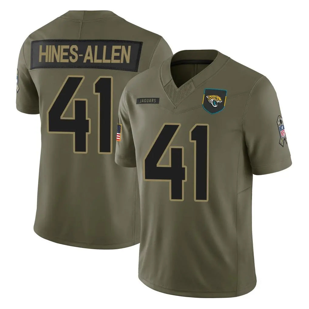 Johmsee J.Jaguars #41 Josh Hines-Allen Player Olive 2025 Salute To Service Limited Game Stitched Jerseys