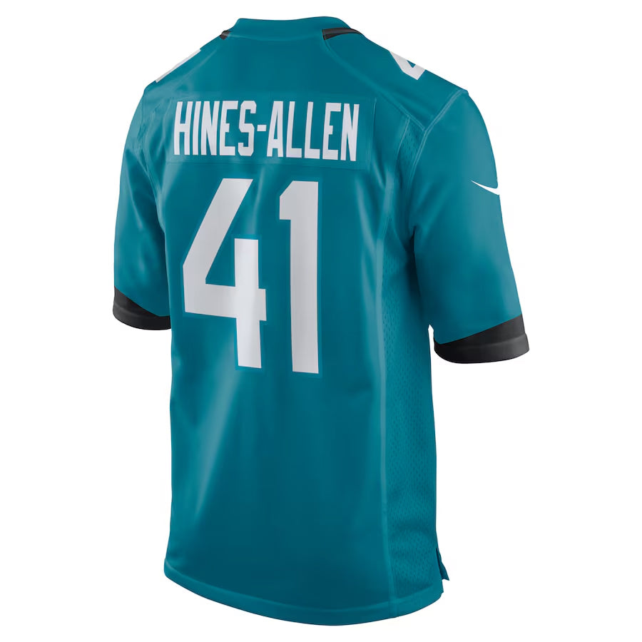 Johmsee J.Jaguars #41 Josh Hines-Allen Player Teal Home Game Football Jerseys