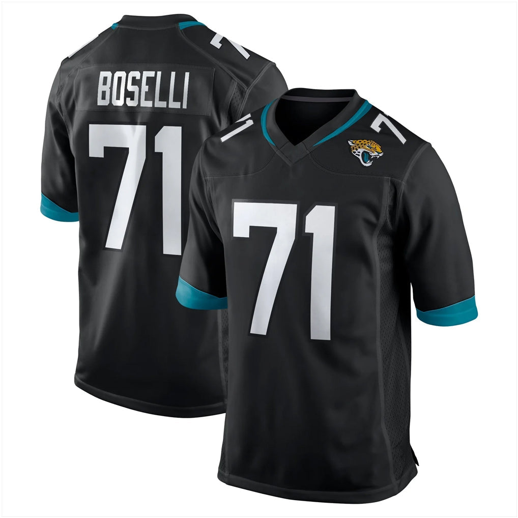 Johmsee J.Jaguars #71 Tony Boselli?Player Black Home Game Stitched Jerseys