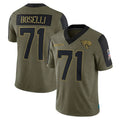 Johmsee J.Jaguars #71 Tony Boselli?Player Olive Salute To Service Limited Game Stitched Jerseys