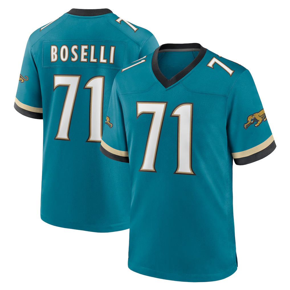 Johmsee J.Jaguars #71 Tony Boselli?Player Teal Prowler Throwback Limited Home Game Stitched Jerseys