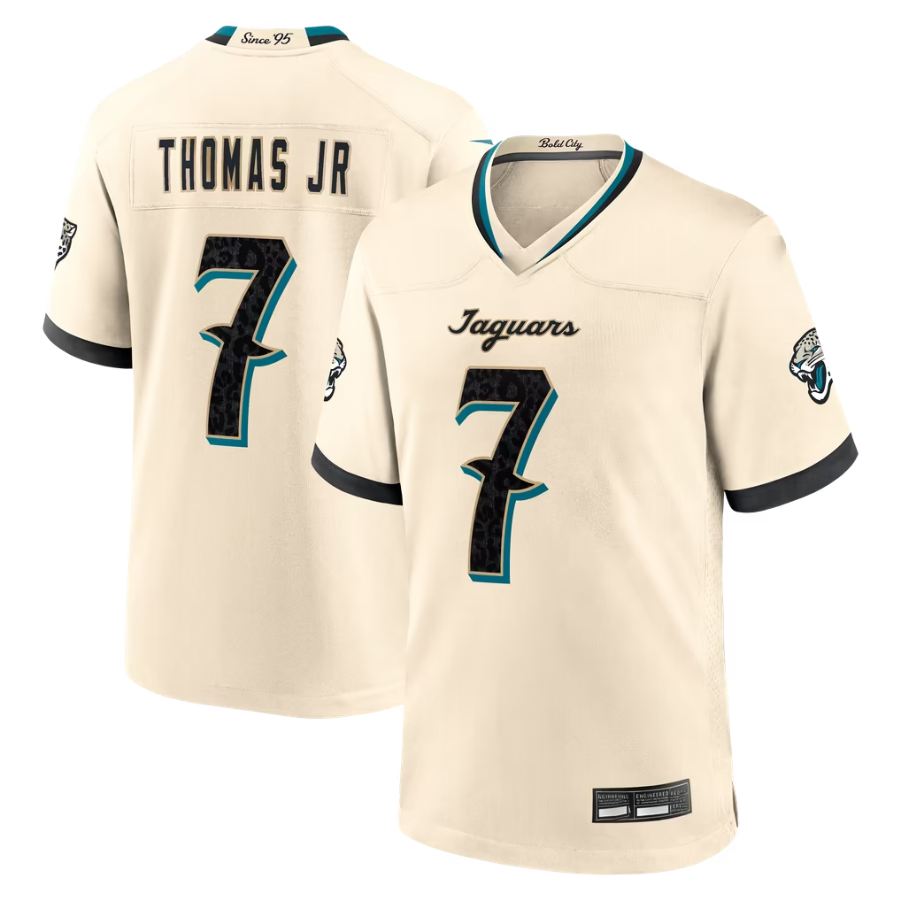 Johmsee J.Jaguars #7 Brian Thomas Jr. Natural 2026 Rivalries Collection Game Stitched Jerseys