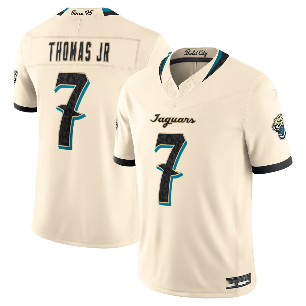 Johmsee J.Jaguars #7 Brian Thomas Jr. Natural 2026 Rivalries Collection Limited Stitched Jerseys