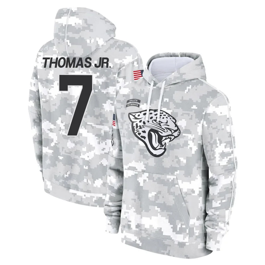 Johmsee J.Jaguars #7 Brian Thomas Jr. Player Arctic Camo Salute to Service Hoodies Limited Game Stitched Jerseys