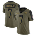 Johmsee J.Jaguars #7 Brian Thomas Jr. Player Olive Salute To Service Limited Game Stitched Jerseys