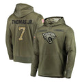 Johmsee J.Jaguars #7 Brian Thomas Jr. Player Olive Salute to Service Pullover Hoodies Home Game Stitched Jerseys