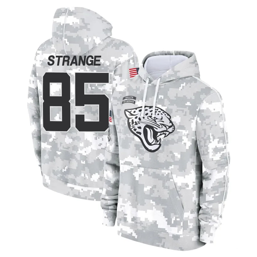 Johmsee J.Jaguars #85 Brenton Strange Player Arctic Camo Salute to Service Hoodies Limited Game Stitched Jerseys