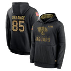 Johmsee J.Jaguars #85 Brenton Strange Player Black Salute to Service Hoodies Limited Game Stitched Jerseys