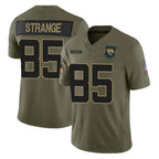 Johmsee J.Jaguars #85 Brenton Strange Player Olive 2025 Salute To Service Limited Game Stitched Jerseys