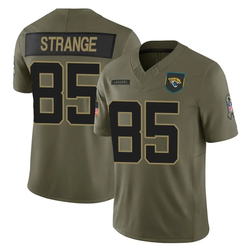 Johmsee J.Jaguars #85 Brenton Strange Player Olive 2025 Salute To Service Limited Game Stitched Jerseys