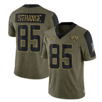 Johmsee J.Jaguars #85 Brenton Strange Player Olive Salute To Service Limited Game Stitched Jerseys