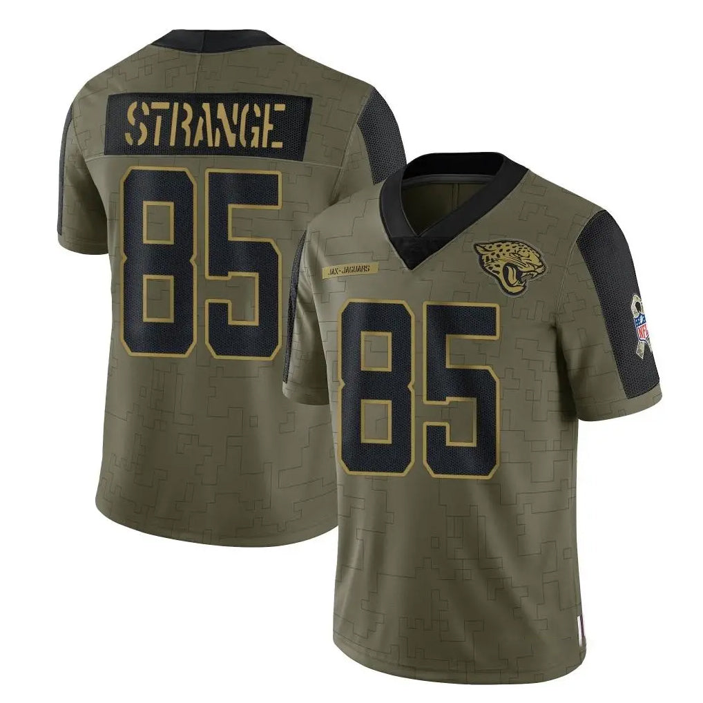 Johmsee J.Jaguars #85 Brenton Strange Player Olive Salute To Service Limited Game Stitched Jerseys