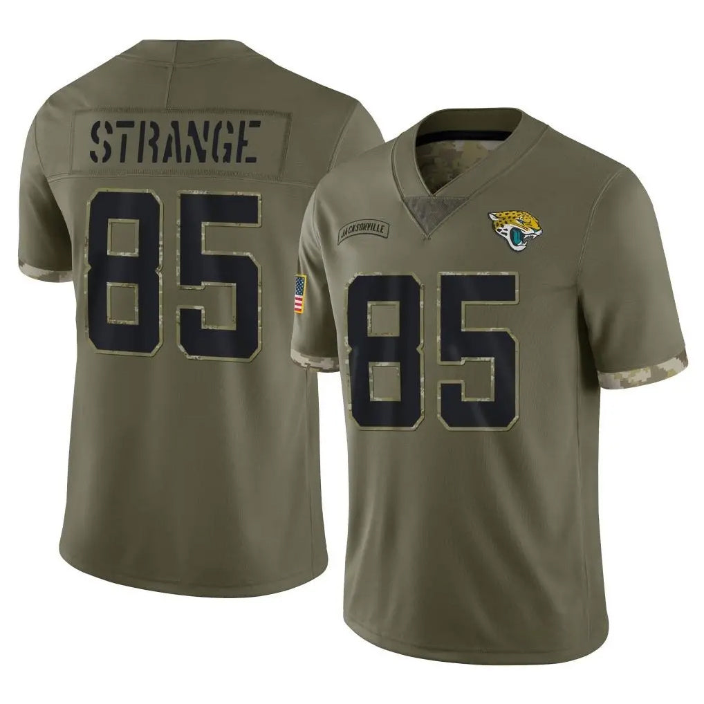 Johmsee J.Jaguars #85 Brenton Strange Player Olive Salute To Service Limited Stitched Jerseys
