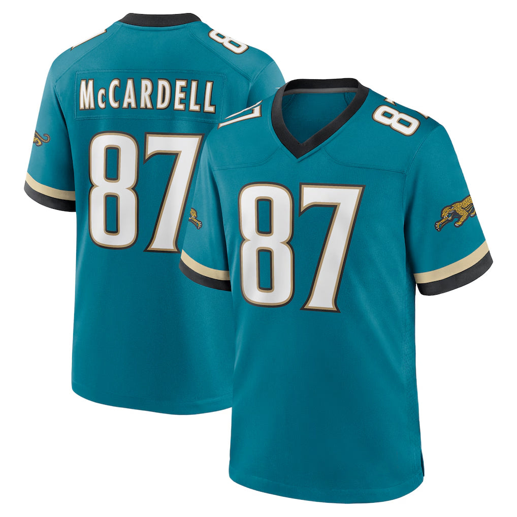 Johmsee J.Jaguars #87 Keenan McCardell Player Teal Prowler Throwback Limited Home Game Stitched Jerseys