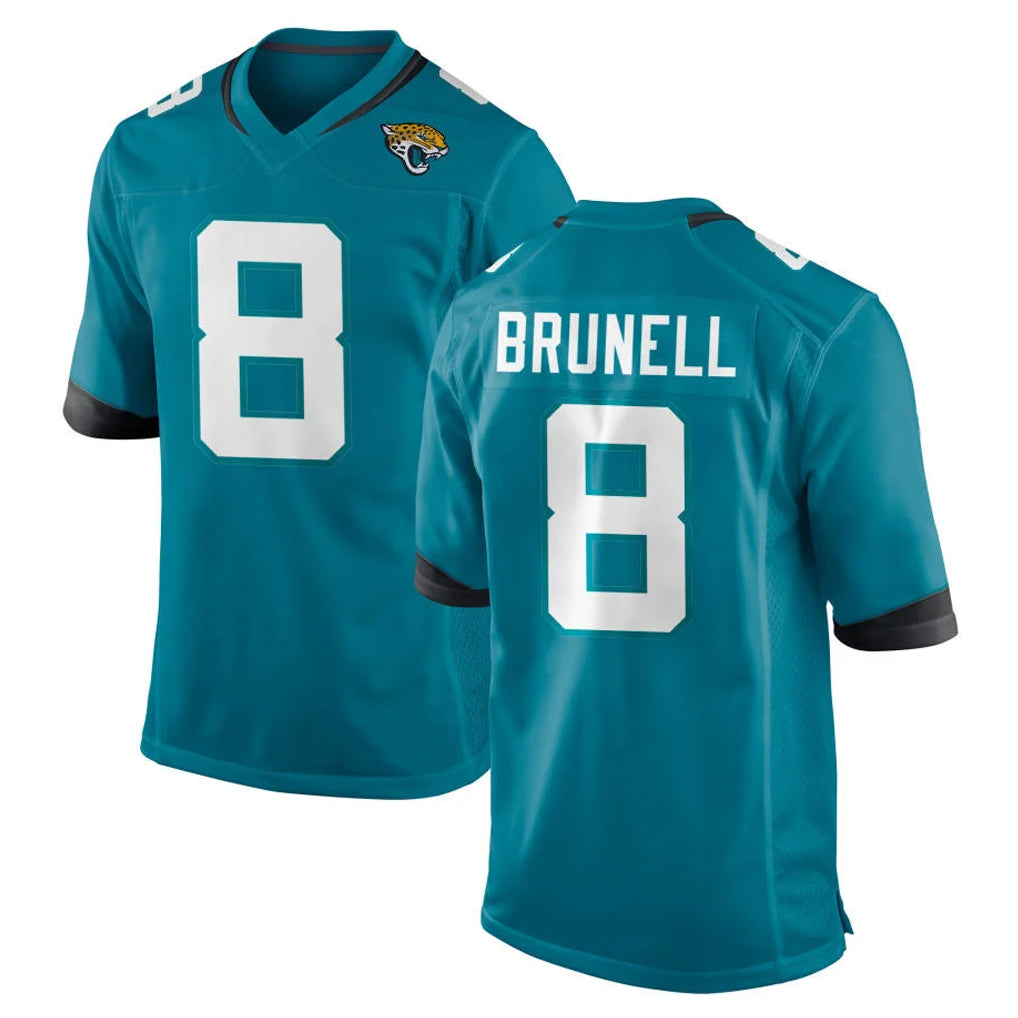 Johmsee J.Jaguars #8 Mark Brunell?Player Teal Home Game Stitched Jerseys