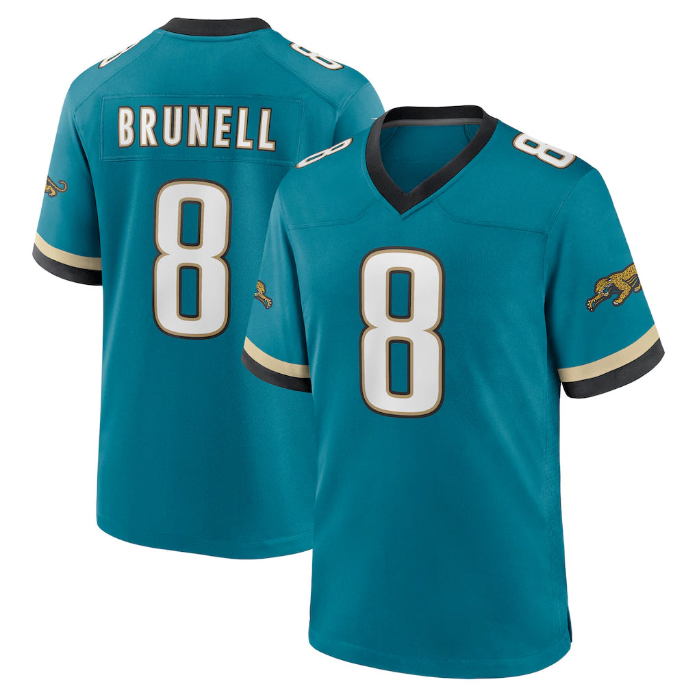 Johmsee J.Jaguars #8 Mark Brunell?Player Teal Prowler Throwback Limited Home Game Stitched Jerseys