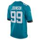 J.Jaguars #99 Austin Johnson Teal Team Game American Football Jersey