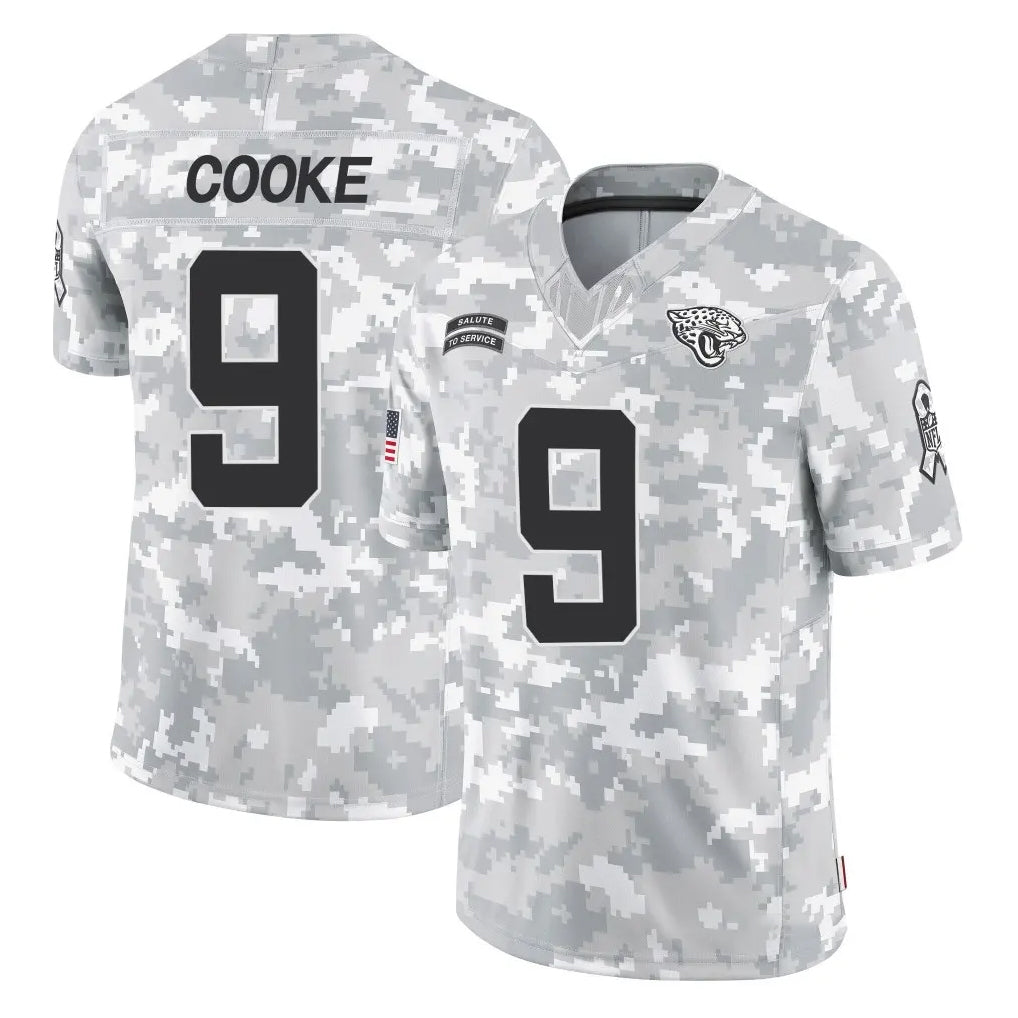 Johmsee J.Jaguars #9 Logan Cooke Player Arctic Camo Salute To Service Limited Game Stitched Jerseys