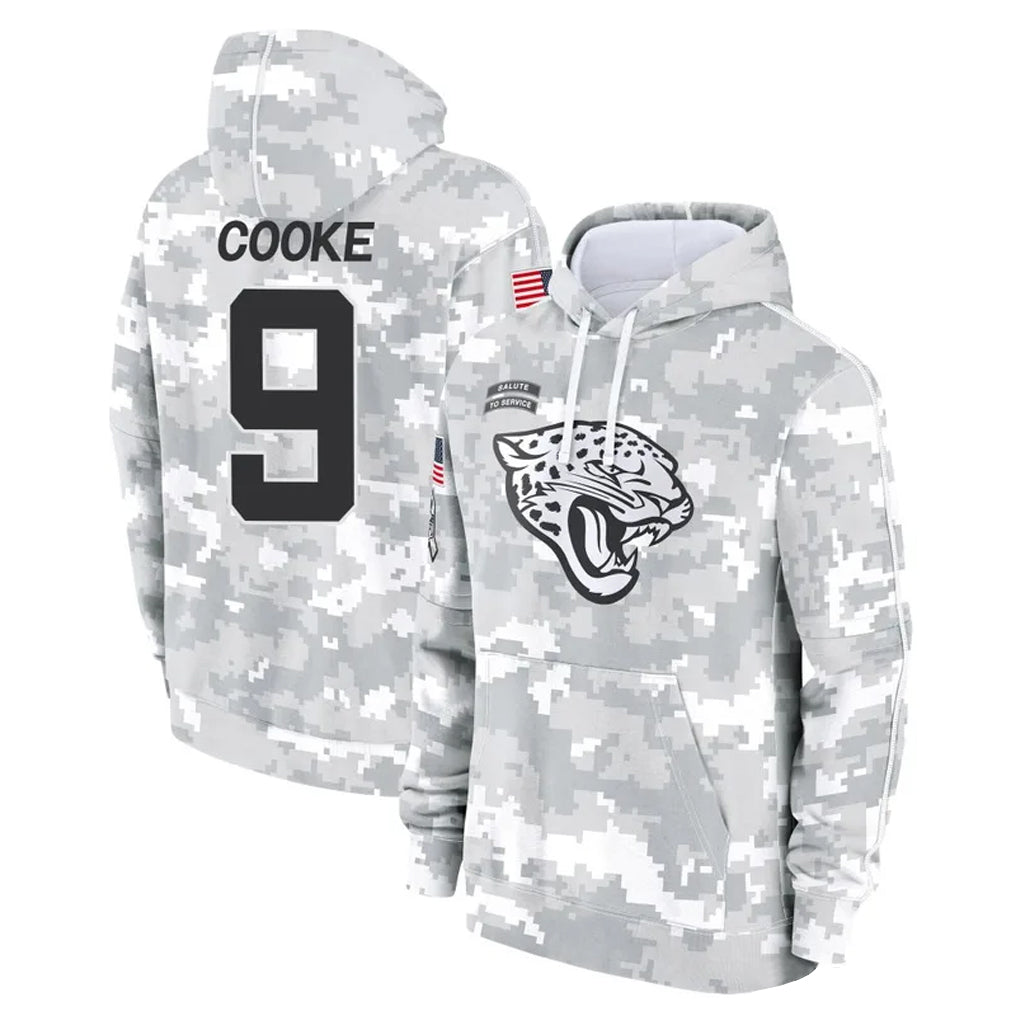 Johmsee J.Jaguars #9 Logan Cooke Player Arctic Camo Salute to Service Hoodies Limited Game Stitched Jerseys