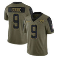 Johmsee J.Jaguars #9 Logan Cooke Player Olive Salute To Service Limited Game Stitched Jerseys