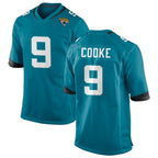 Johmsee J.Jaguars #9 Logan Cooke Player Teal Home Game Stitched Jerseys