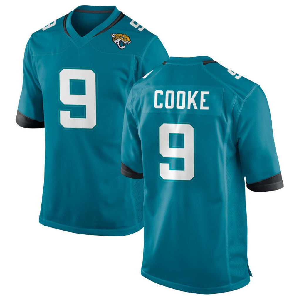 Johmsee J.Jaguars #9 Logan Cooke Player Teal Home Game Stitched Jerseys
