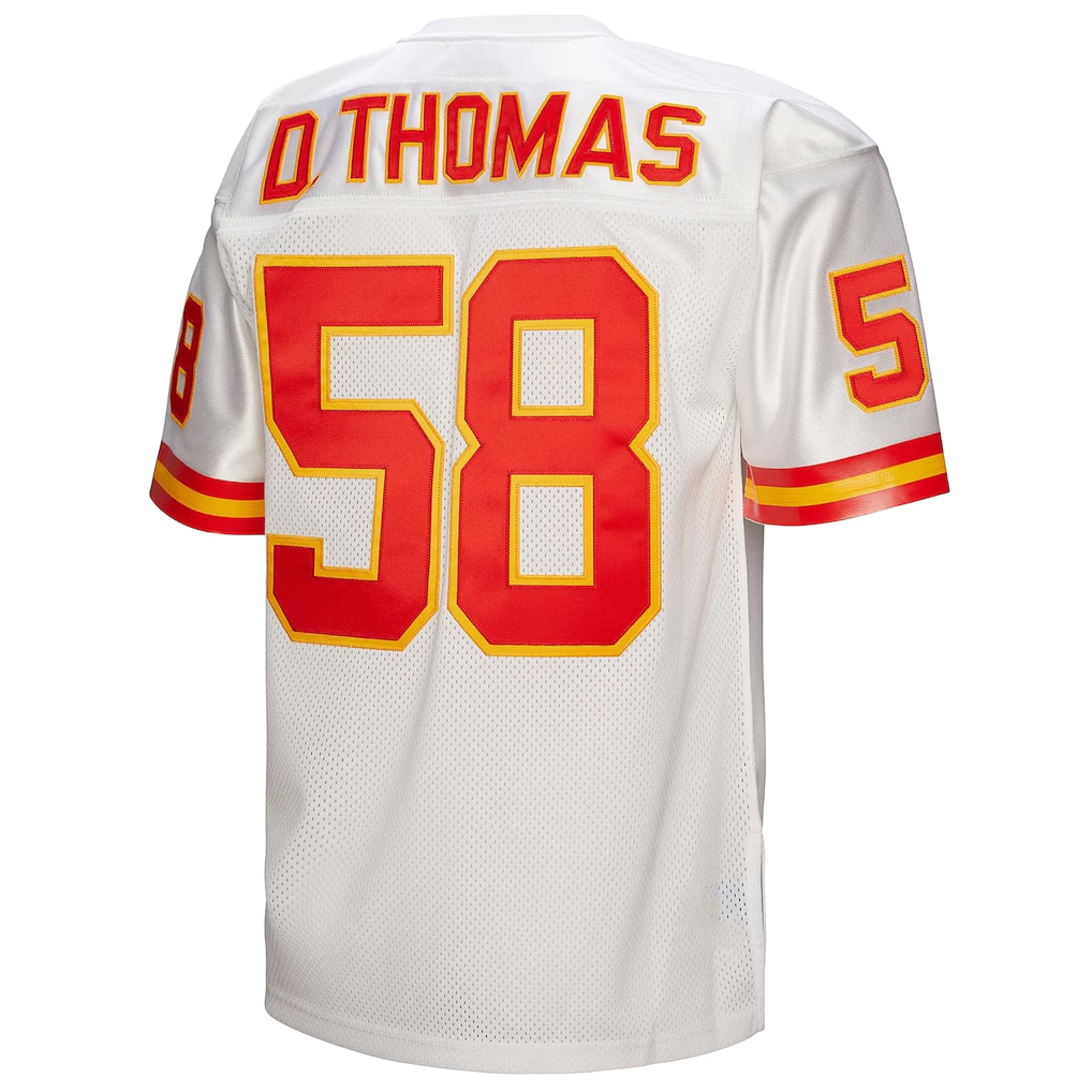 Johmsee KC.Chiefs 1994 #58 Derrick Thomas Mitchell & Ness White Authentic Throwback Retired Player Stitched Jerseys