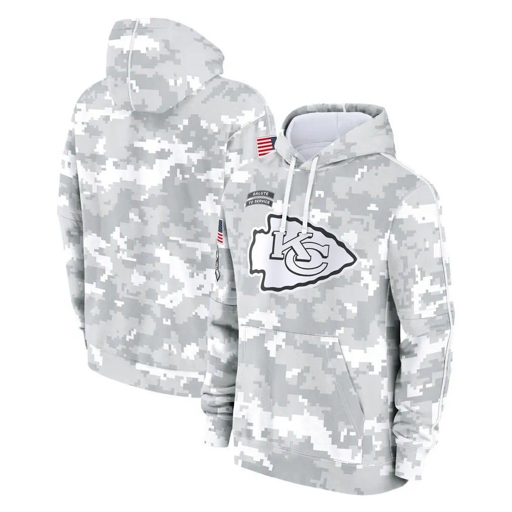 Johmsee KC.Chiefs Arctic Camo Salute to Service Hoodies Limited Game Blank Player Stitched Jerseys