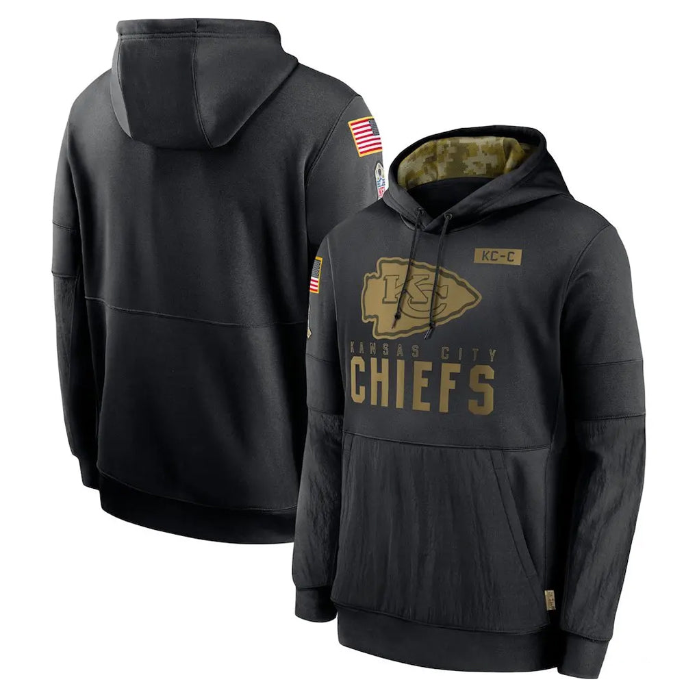 Johmsee KC.Chiefs Black Salute to Service Hoodies Limited Game Blank Player Stitched Jerseys